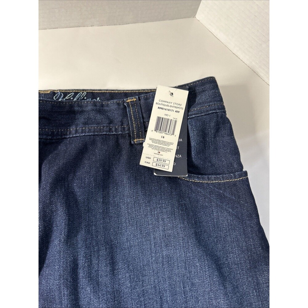 NWT Tommy Hilfiger Denim Blue Jean Skirt Size 16 Stretch Dark Wash - Picture 5 of 8